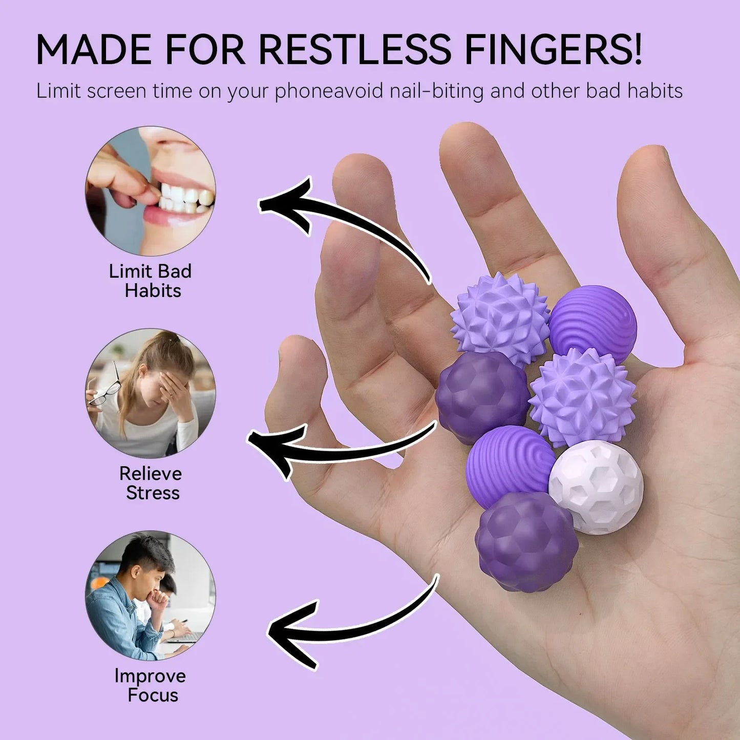 Silicone Magnetic Sensory Balls Fidget Toy Worry Balls Autism Calming Fidgeting Toy Kid Adults Anxiety Relief Stress Sensory Toy