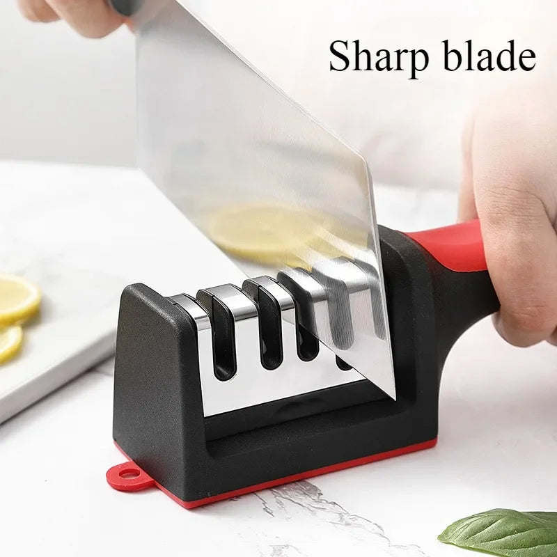 3/4 Segment Knife Sharpener Three-stage Cutting Knife Kitchen Multifunctional Handheld Fast Sharpening Stone  Kitchen Supplies