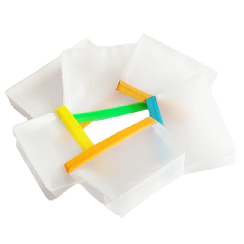 Reusable Silicone Food Bag Freezer Stand Up Fresh-keeping Bag Food Fruit Storage Bag Kitchen Leakproof Fresh Shut Bags BPA Free