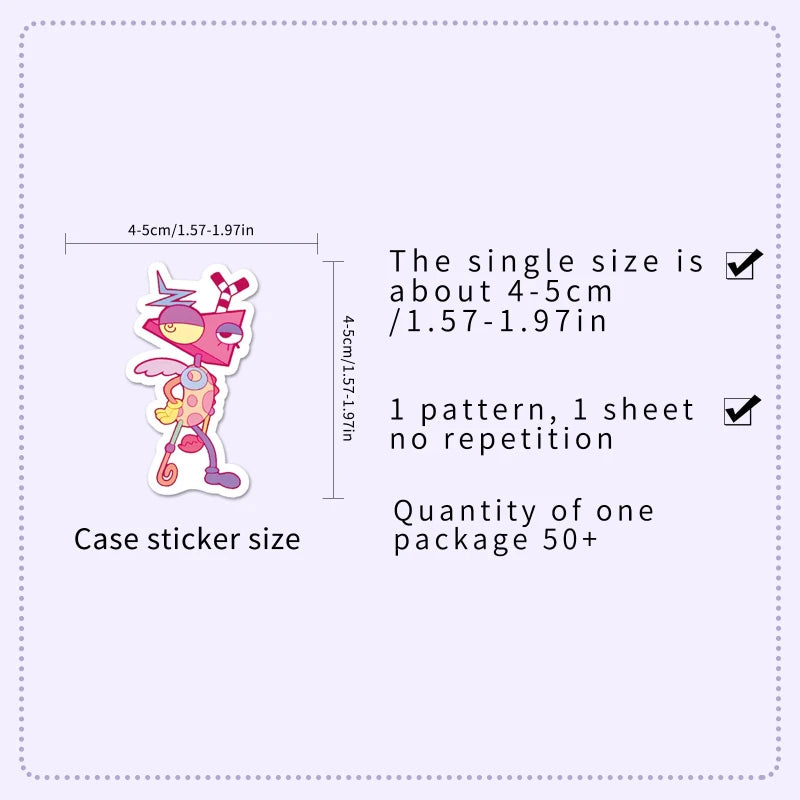 54 PCS The Amazing Digital Circus Sticker Cartoon Skateboard Water Cup Decoration Graffiti Sticker Children’s Toy Birthday Gift