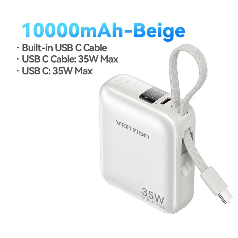 Vention CCC 10000mAh 35W Power Bank Fast Charge Portable Mini 3C PowerBank for iPhone 17 Xiaomi External Spare Battery Charger