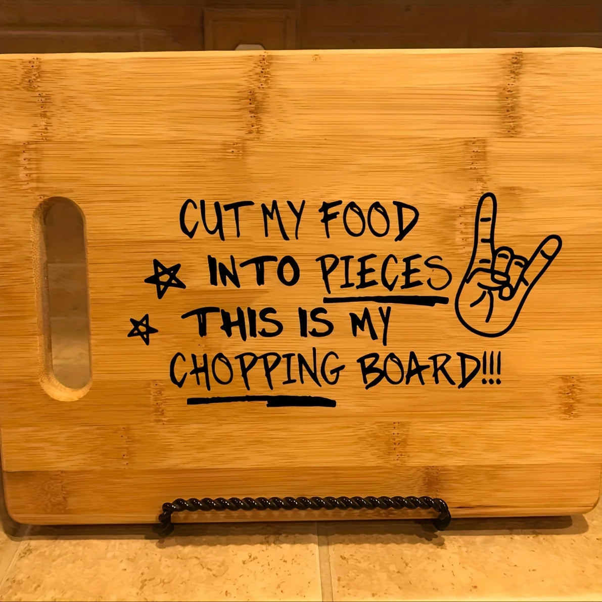 Cutting Board, Engraved Cutting Board, Cut My Food into Small Pieces Cutting Board, Laser Engraved Funny Bamboo Cutting Board