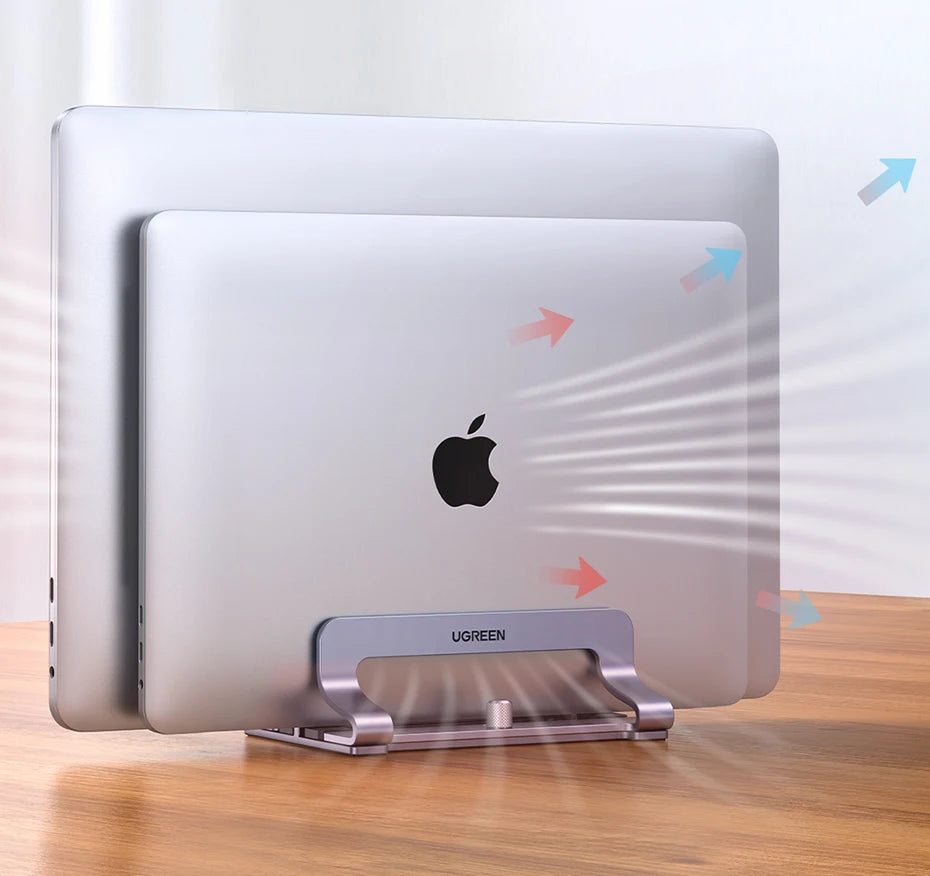 UGREEN Vertical Laptop Stand Holder Foldable Aluminum Notebook Stand Laptop Tablet Stand Support For Macbook Air Pro PC 17 inch
