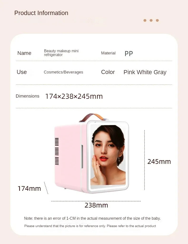4L Beauty refrigerator Cosmetics Mini portable built-in light car