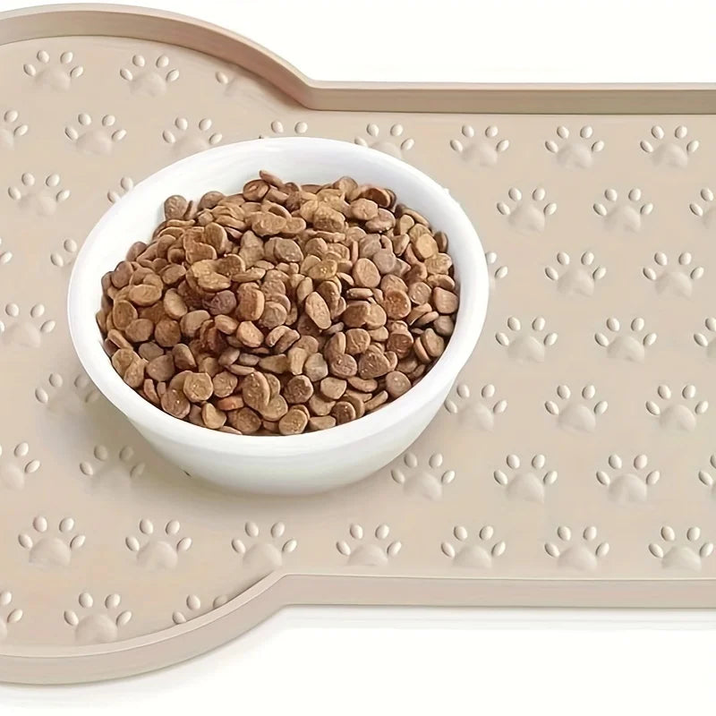 Silicone Dog Feeding Mat winter Non-Slip Pet Food Pad with Raised Edges Dog Mat Washable Waterproof Pet Bowl Pad Feeder Mats