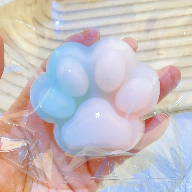 Halloween Dark Starry Sky Series Cat Claw Squishy Fidget Toy Cute Cat Paw Silicone Slow Rebound Pinch Decompression Toy
