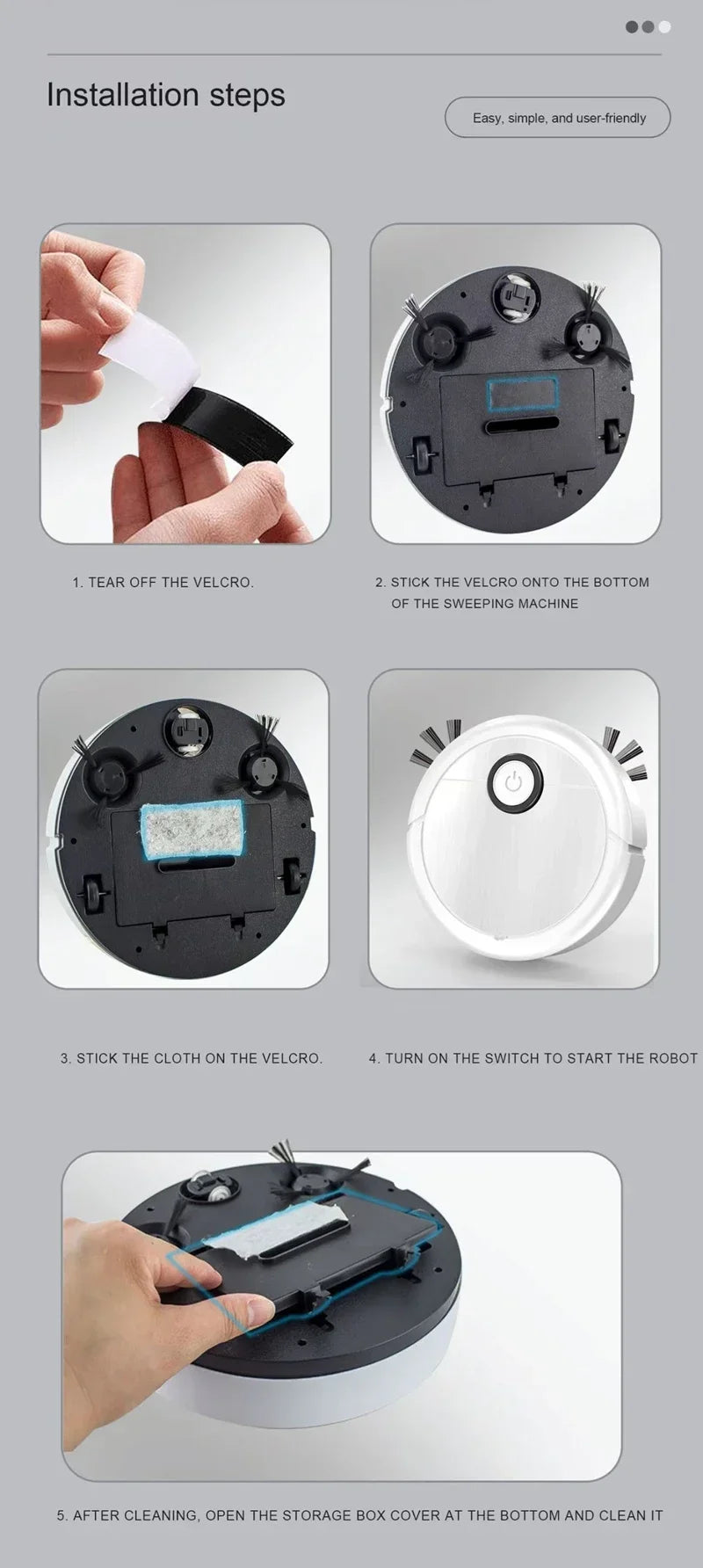 Lenovo 3-in-1 Smart Sweeping Robot Vacuum Mop 4000pa Strong Suction Washable Mop For Pet Hair Hard Floor Ideal Home Kitchen Room