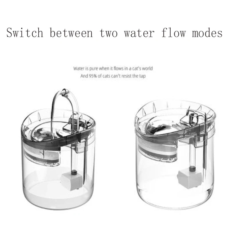 Automatic Cat Dog Water 2L Fountain With Faucet Dog Water Dispenser Transparent Filter Drinker Pet Sensor Drinking Feeder