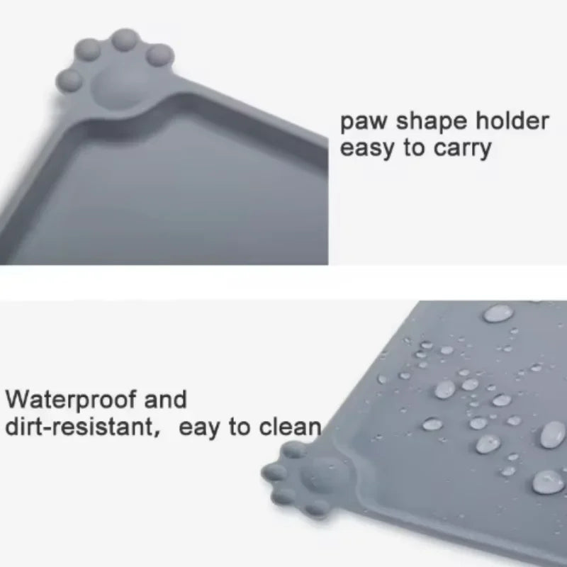 Silicone Pet Food Mat Waterproof Non-Slip Cat Dog Feeding Bowl Pad Easy Clean Pet Accessories