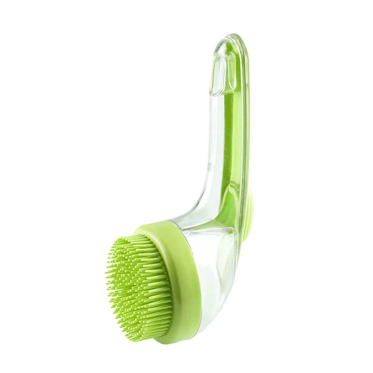 1pc Pet Bath Brush Soft Silicone Long Handle With Shampoo Dispenser Gentle Massage For Grooming And Cleaning Fur And Hair