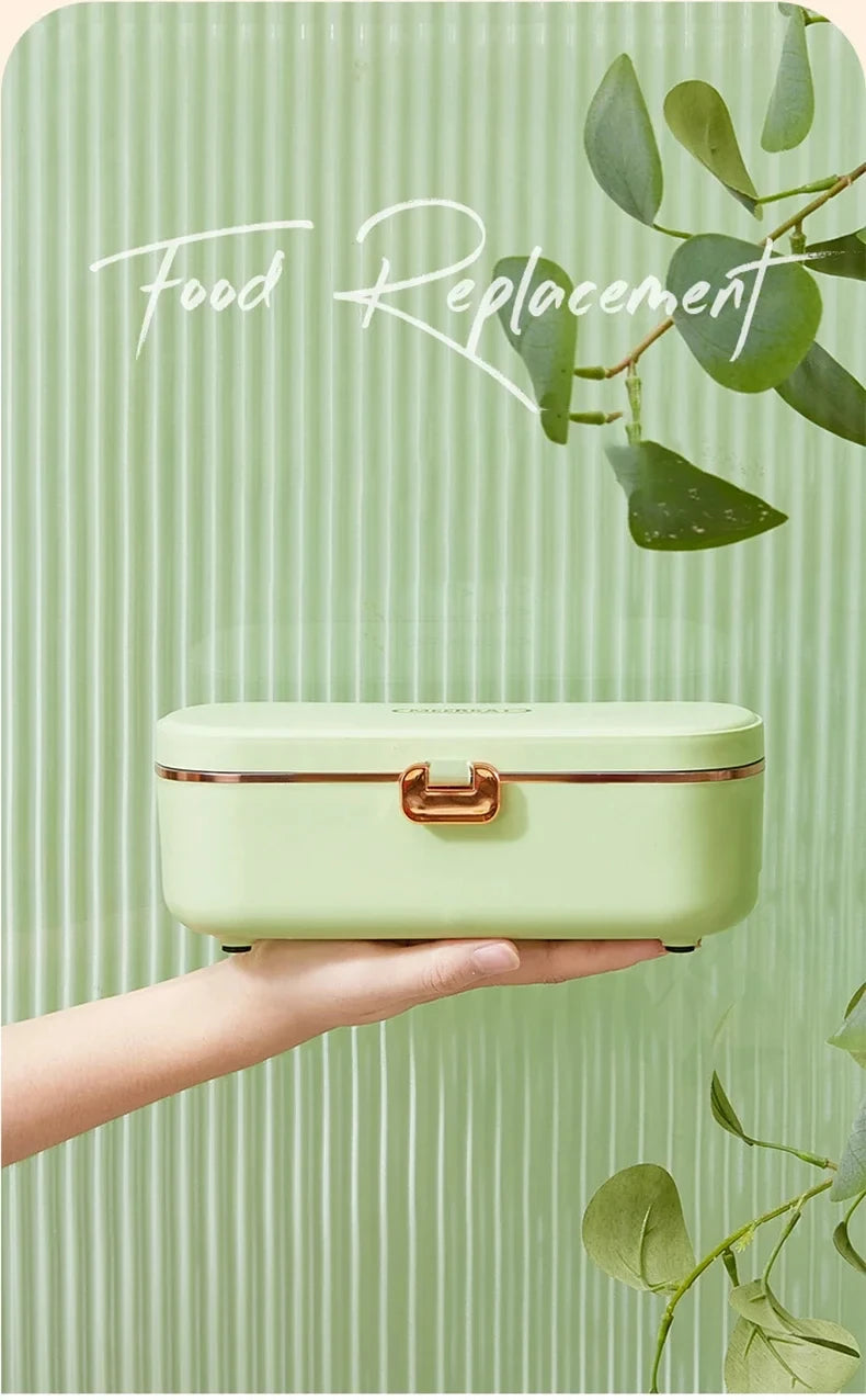Electric Lunch Box Portable Food Warmer Water Free Bento Box Stainless Steel Food Warmer Office Food Lunch Box Electric Heater