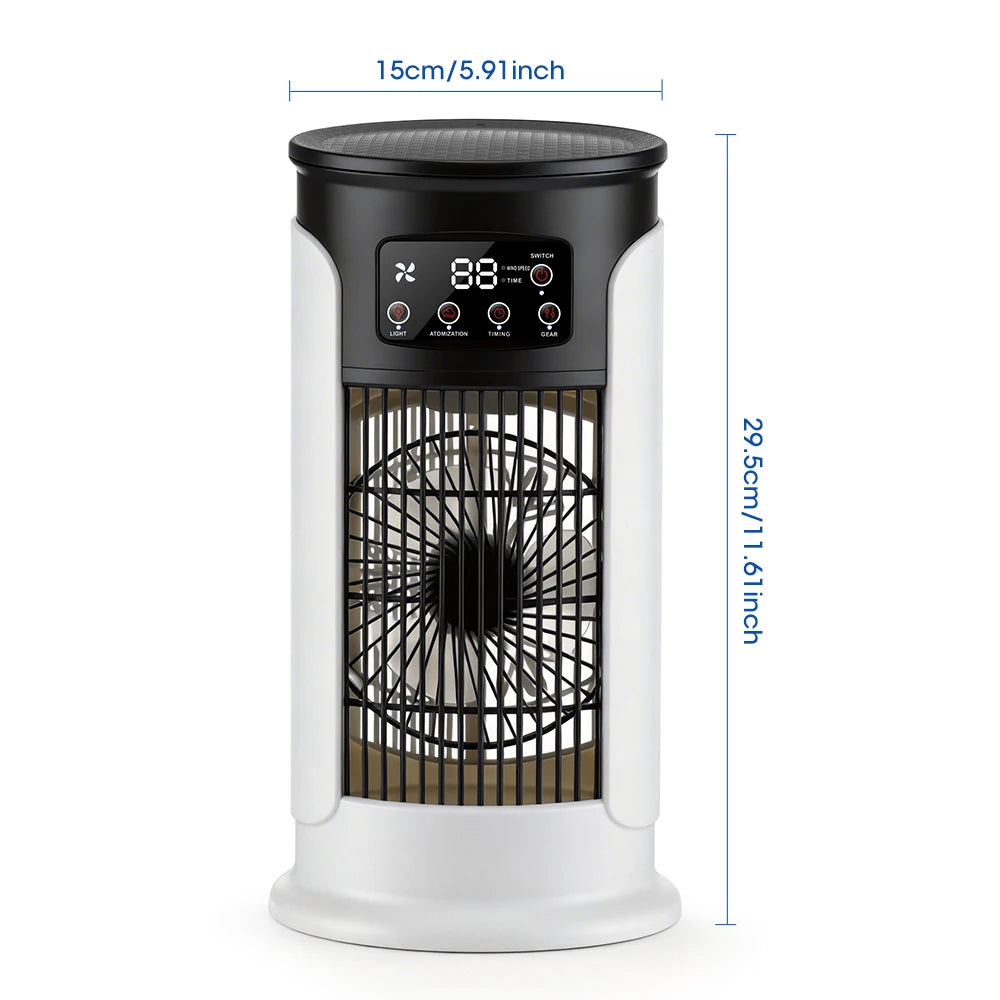 3 In 1 Household Fan Air Conditioner Portable 6-gear Air Cooler LED Night Light Humidifier Air Adjustment Fan Office Home Fan