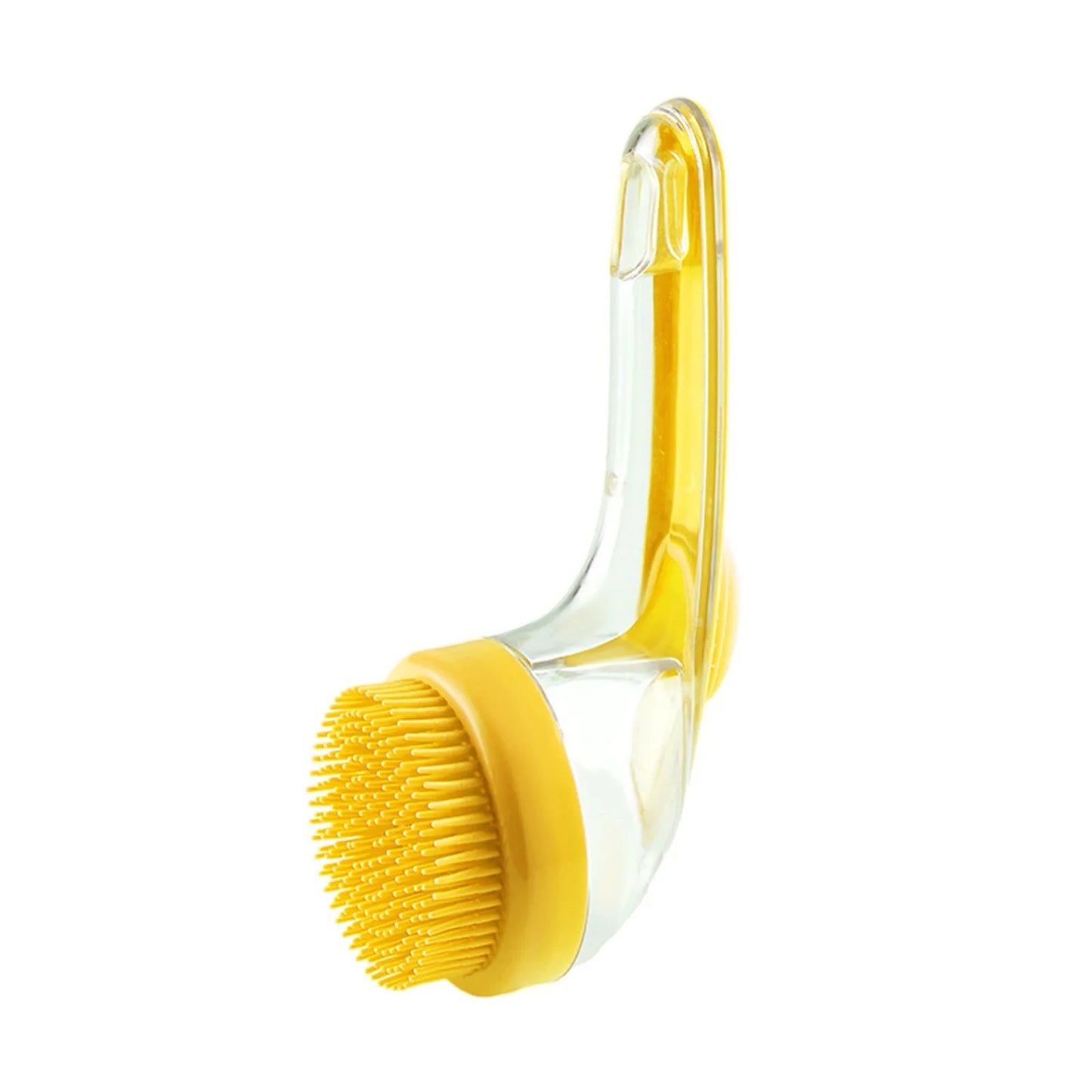 1pc Pet Bath Brush Soft Silicone Long Handle With Shampoo Dispenser Gentle Massage For Grooming And Cleaning Fur And Hair