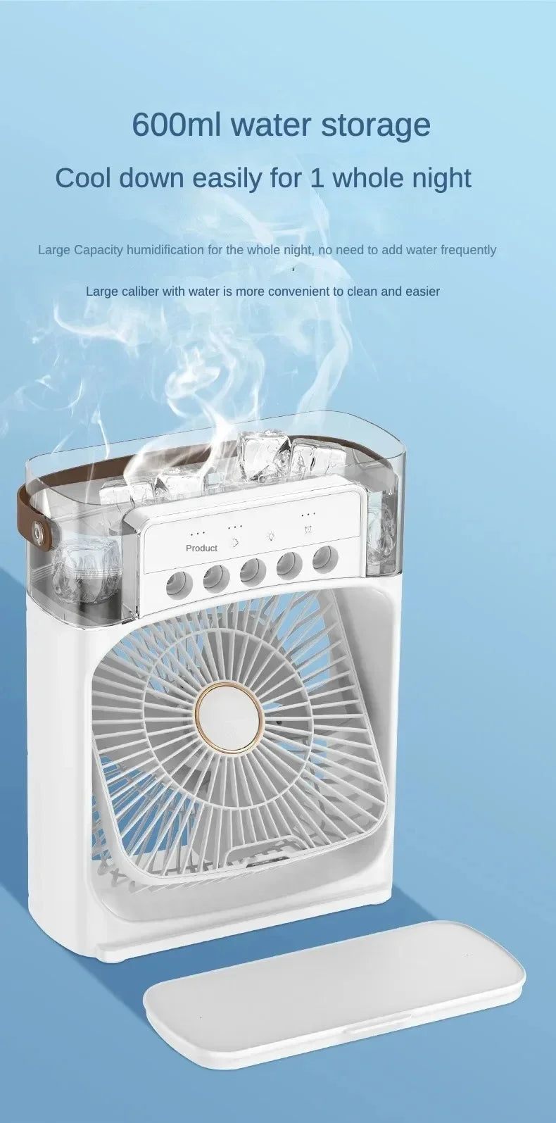 Lenovo Portable Humidifier Fan Air Conditioner Household Small Air Cooler Hydrocooling Air Adjustment For Office 3 Speed Fan New