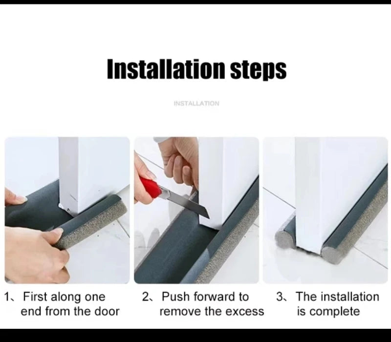 2-Pack Flexible Under Door Draft Stopper Bottom Seal Strip Weather Strip Anti-Cold Gap Blocker Thicker Sealing Strip 93 men di