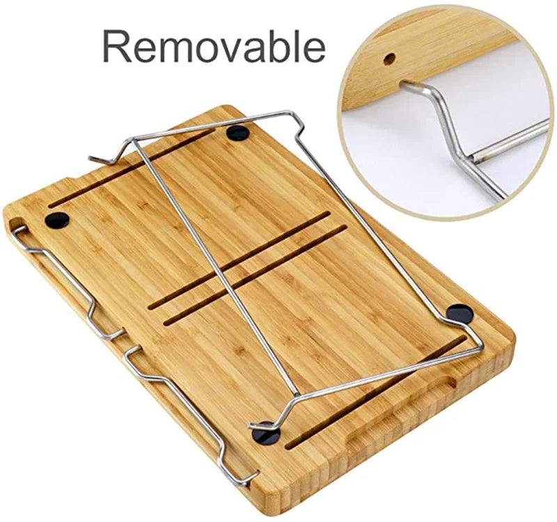 2025 Expandable Bamboo Cutting Board Set with Trays and Box for Kitchen Juice Trough Cutting Board Tools Storing Chopped Food