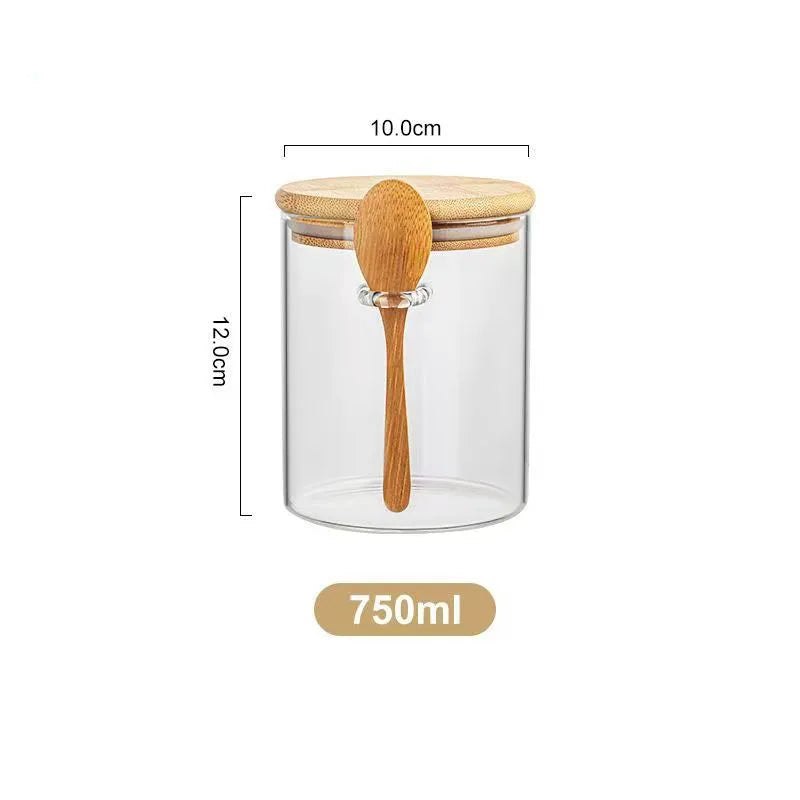 1pc Airtight Food Containers Kitchen Storage Pots Glass Jar with Lid Sealed Canister Sugar Tea Cans Hermetic Kitchen Coffee Jars