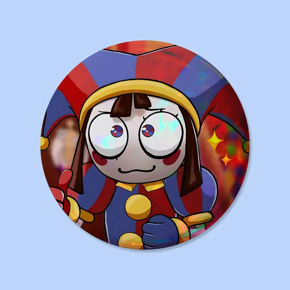The A-Animated D-Digital Circus Badges 25 32 44 58 75 Mm Round Cosplay Pin Bag Decor Fans Collect Friends Gifts Brooch Souvenir