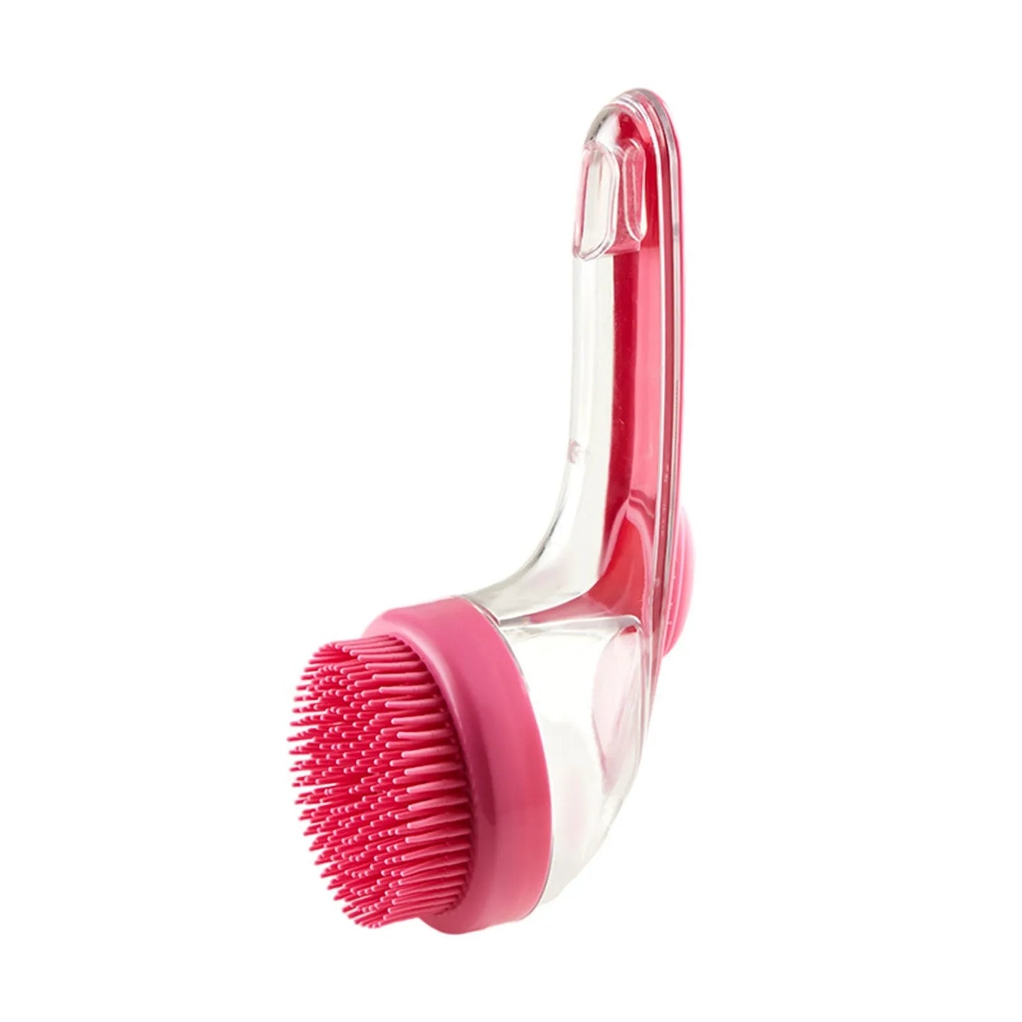 1pc Pet Bath Brush Soft Silicone Long Handle With Shampoo Dispenser Gentle Massage For Grooming And Cleaning Fur And Hair