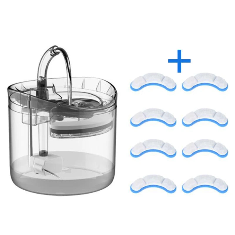 Automatic Cat Dog Water 2L Fountain With Faucet Dog Water Dispenser Transparent Filter Drinker Pet Sensor Drinking Feeder