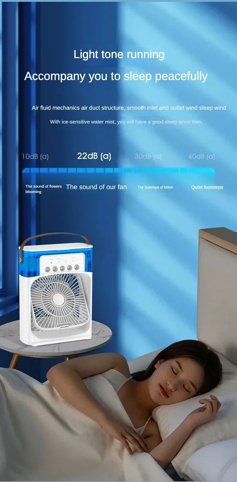 Lenovo Portable Humidifier Fan Air Conditioner Household Small Air Cooler Hydrocooling Air Adjustment For Office 3 Speed Fan New