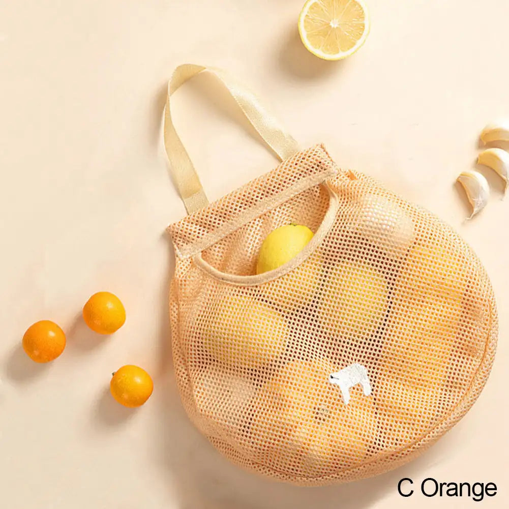 Reusable Kitchen Hanging Mesh Bag Home Fruit And Vegetable Storage Net Bag For Ginger Garlic Potatoes Onions Hollow Mesh Bag