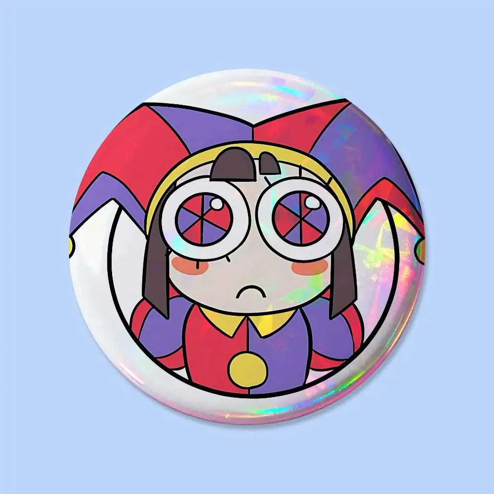 The A-Animated D-Digital Circus Badges 25 32 44 58 75 Mm Round Cosplay Pin Bag Decor Fans Collect Friends Gifts Brooch Souvenir