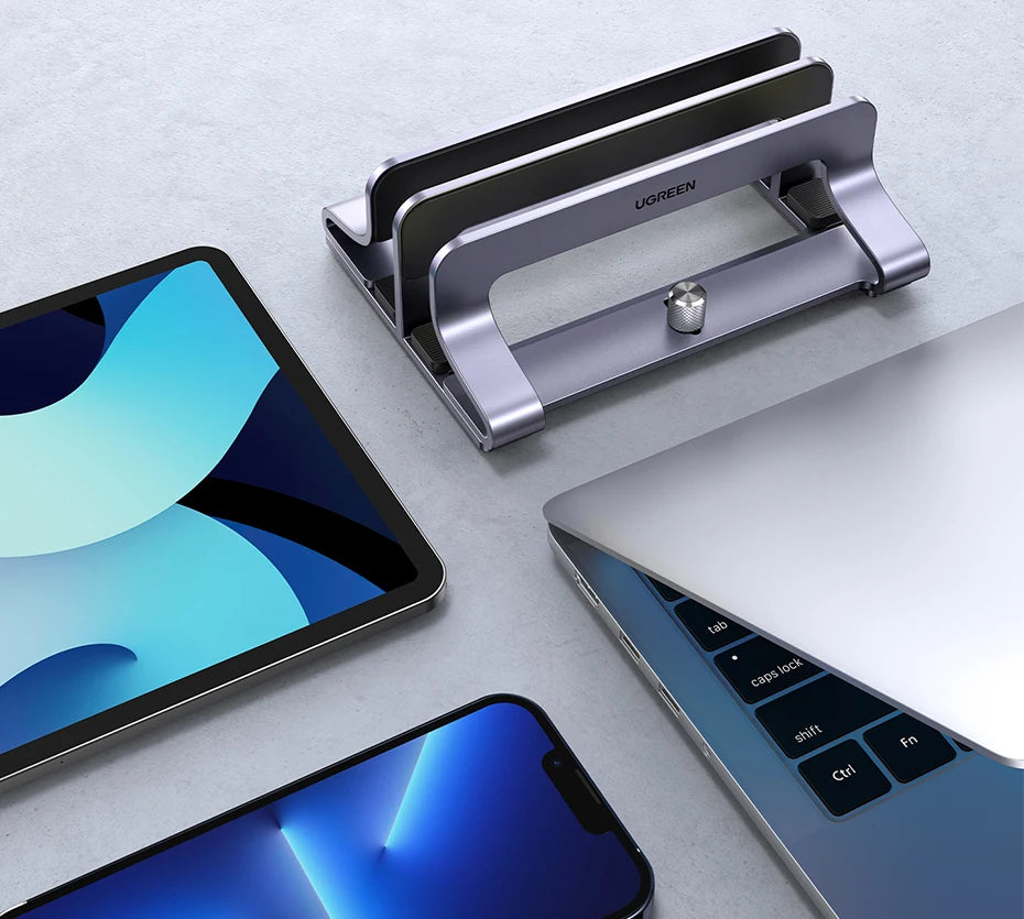 UGREEN Vertical Laptop Stand Holder Foldable Aluminum Notebook Stand Laptop Tablet Stand Support For Macbook Air Pro PC 17 inch