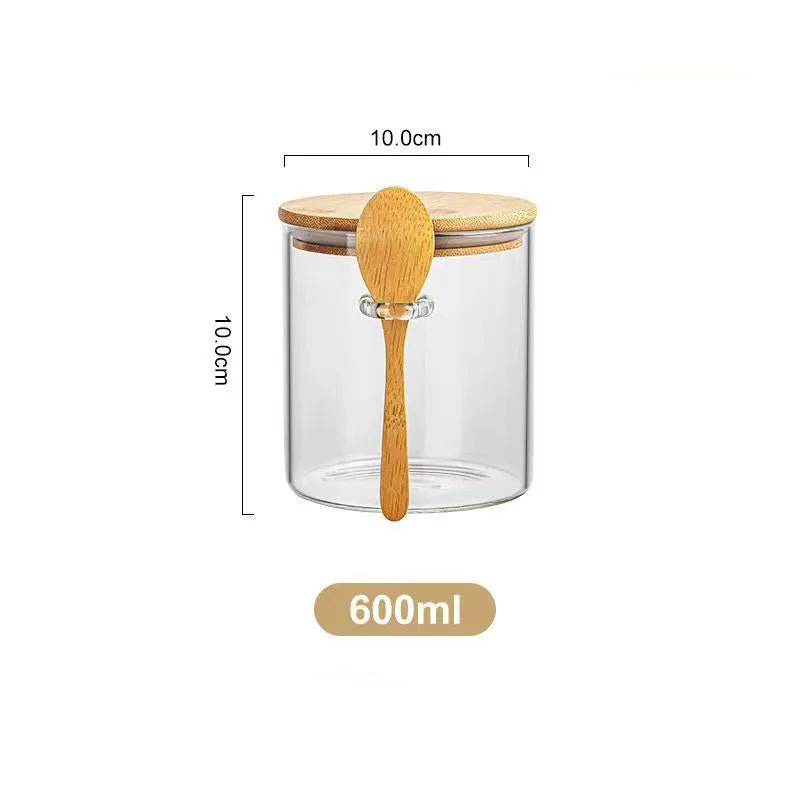 1pc Airtight Food Containers Kitchen Storage Pots Glass Jar with Lid Sealed Canister Sugar Tea Cans Hermetic Kitchen Coffee Jars