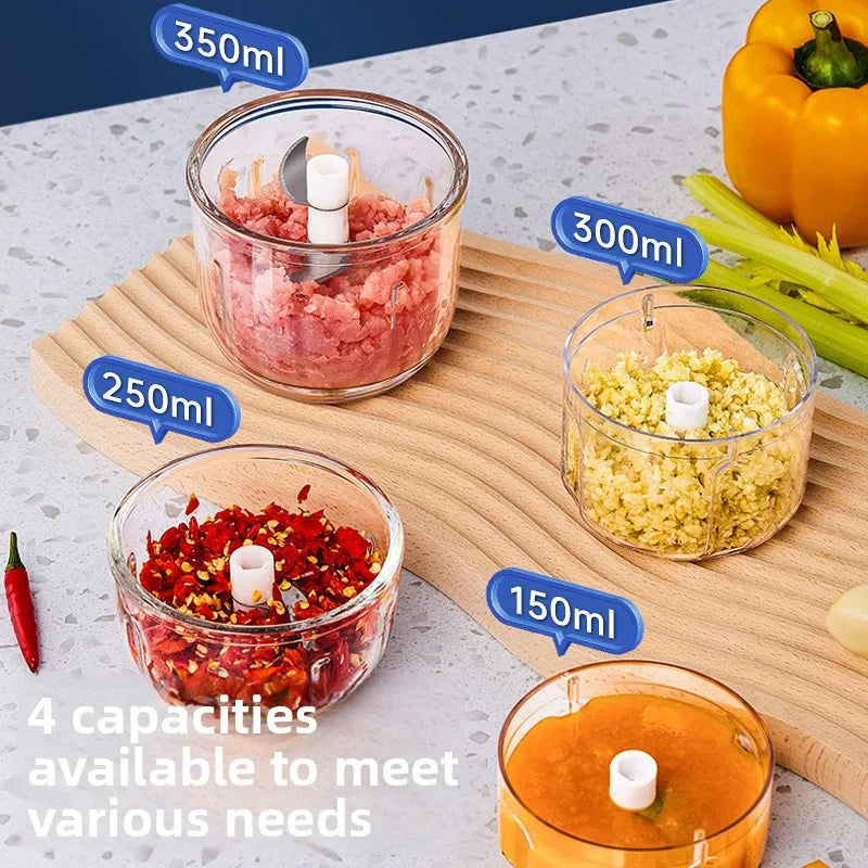 350ML Electric Meat Grinders Food Crusher Garlic masher USB Multifunctional Vegetable Slicer Processor Chopper Kitchen Blenders