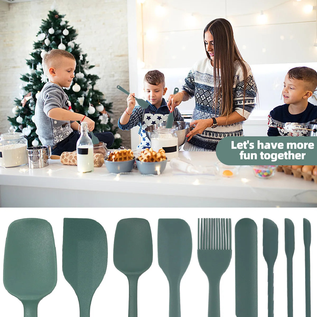 6/9 Pieces Silicone Bakeware Spatula Set Food Grade Non Stick Heat Resistant Spatulas Cooking Kitchen Essentials Baking Tools