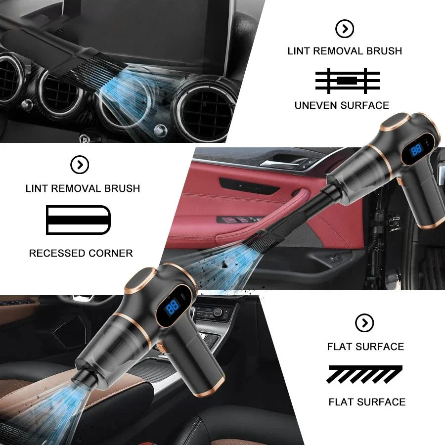 TINSOL Wireless Vacuum Cleaner Dual Use for Home and Car High Power Home Appliance With display Screen Carpet Sofa Car Cleaner