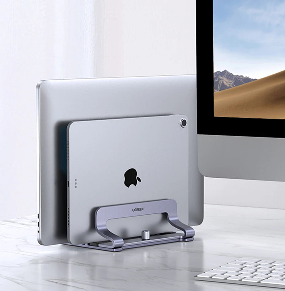 UGREEN Vertical Laptop Stand Holder Foldable Aluminum Notebook Stand Laptop Tablet Stand Support For Macbook Air Pro PC 17 inch