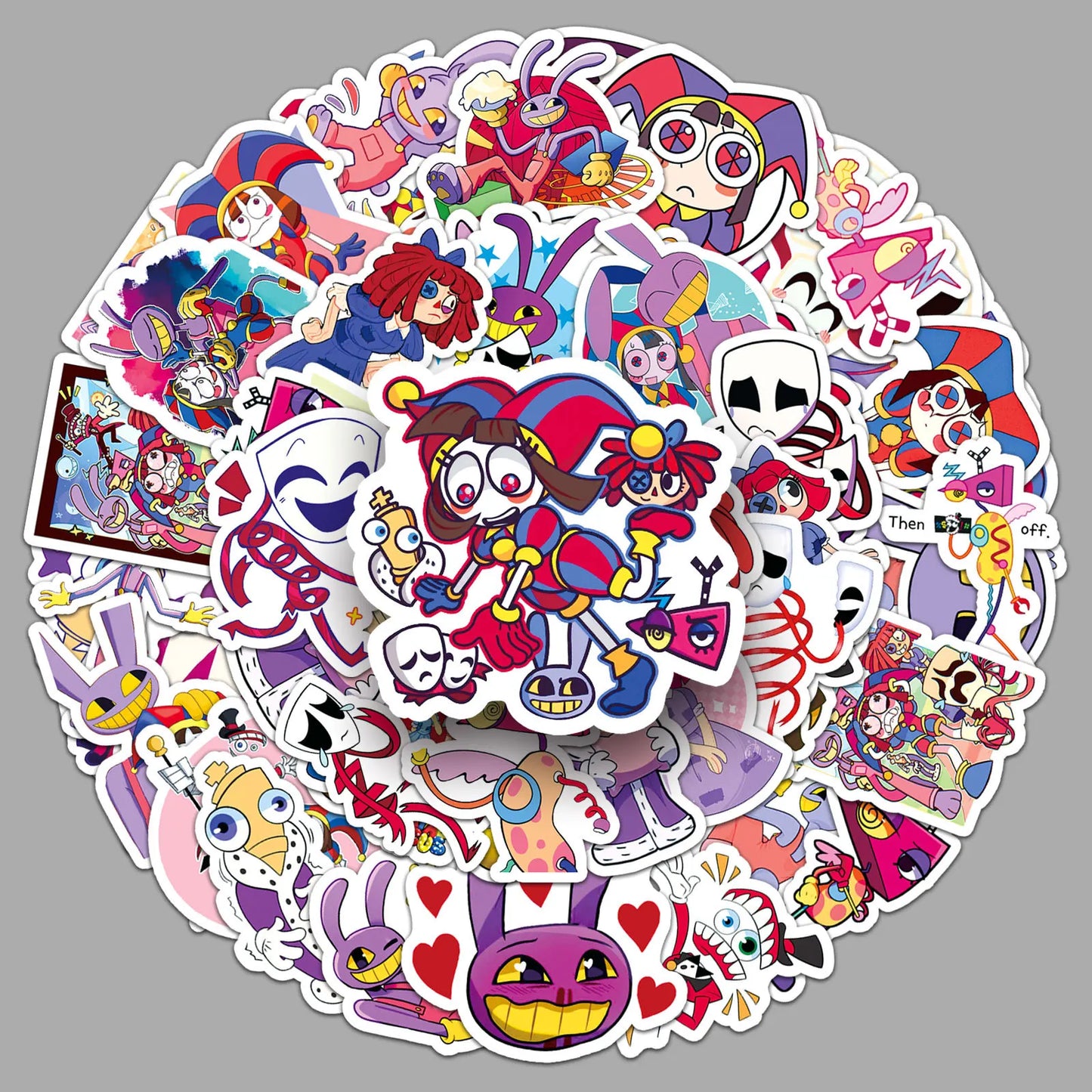 54 PCS The Amazing Digital Circus Sticker Cartoon Skateboard Water Cup Decoration Graffiti Sticker Children’s Toy Birthday Gift