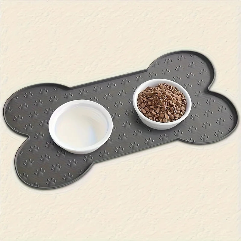 Silicone Dog Feeding Mat winter Non-Slip Pet Food Pad with Raised Edges Dog Mat Washable Waterproof Pet Bowl Pad Feeder Mats