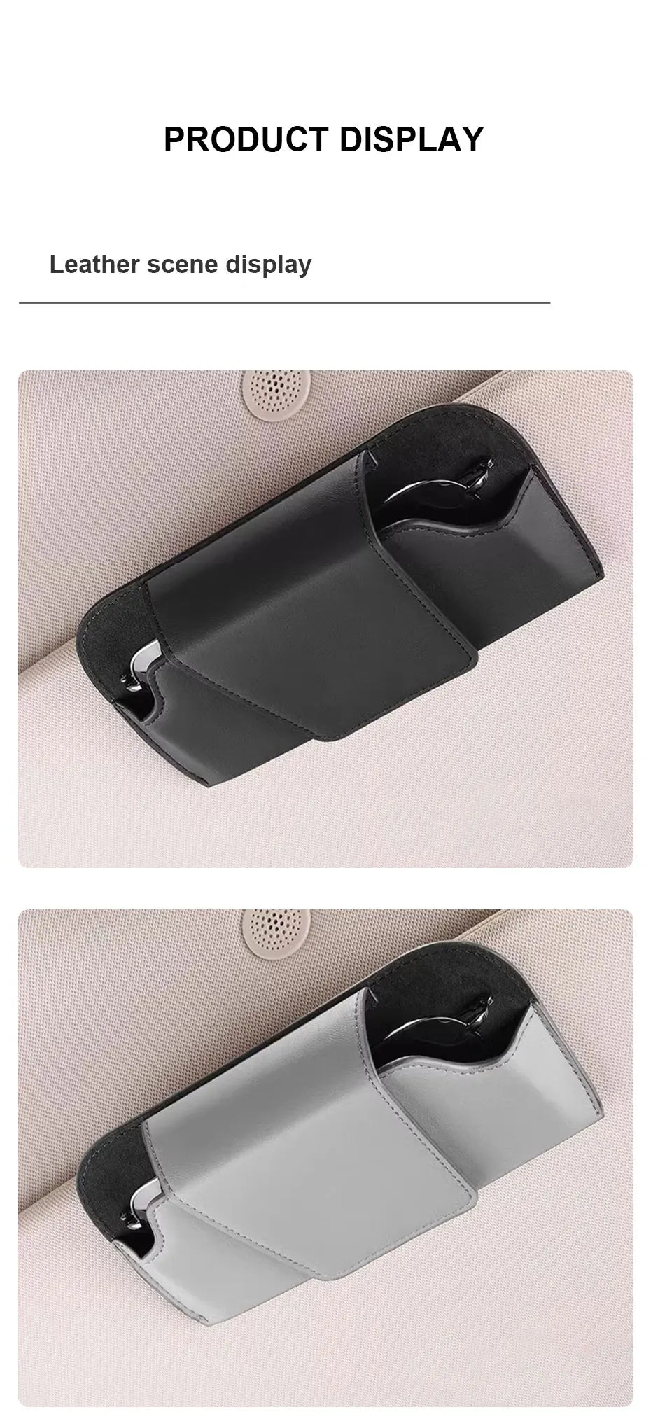 BLALION Car Glasses Case Auto Sun Visor Suede Glasses Holder Sunglasses Clip Card Ticket Holder Universal Interior Accessories