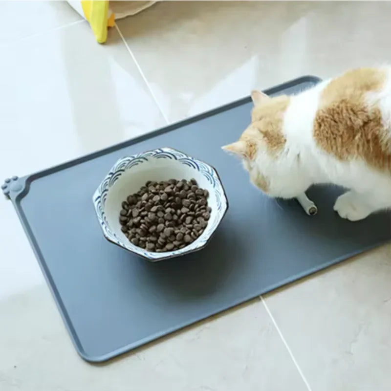 Silicone Pet Food Mat Waterproof Non-Slip Cat Dog Feeding Bowl Pad Easy Clean Pet Accessories