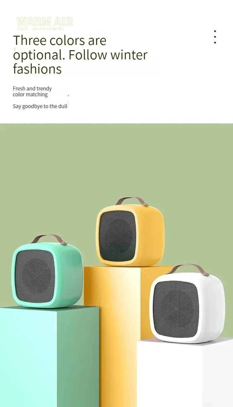 Mini Portable Heaters Desktop Mutes Fast Heating Warmer Fan 500W PTC-Ceramic Warm Air Heaters for Indoor Office Winter