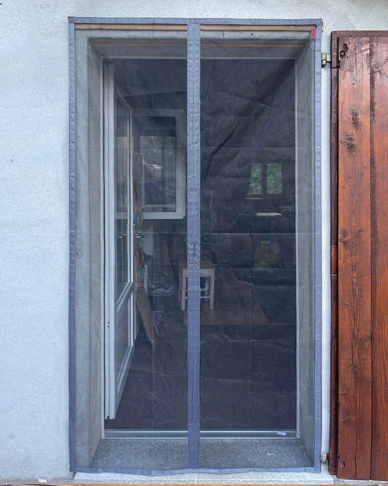 Magnetic Mosquito Net Door Screen Customized Size Grey Invisible Mesh Summer Insect Proof Automatic Closing Curtain