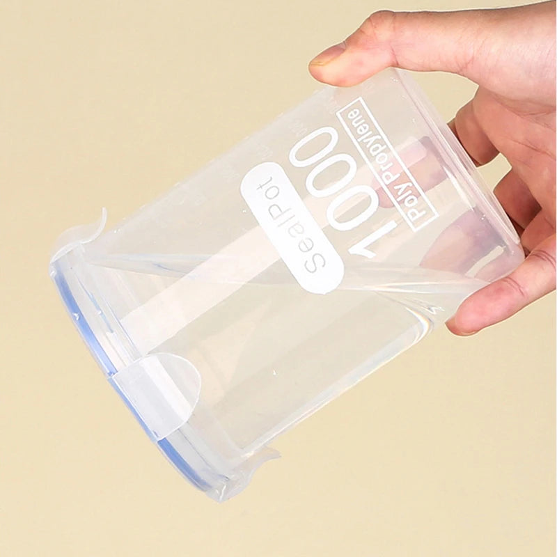1-4PCS Sealed Jars With Scale Grain Crisper Kitchen Refrigerator Organize Sealed Container Clear Jar Spice Sugar Storage Boxes