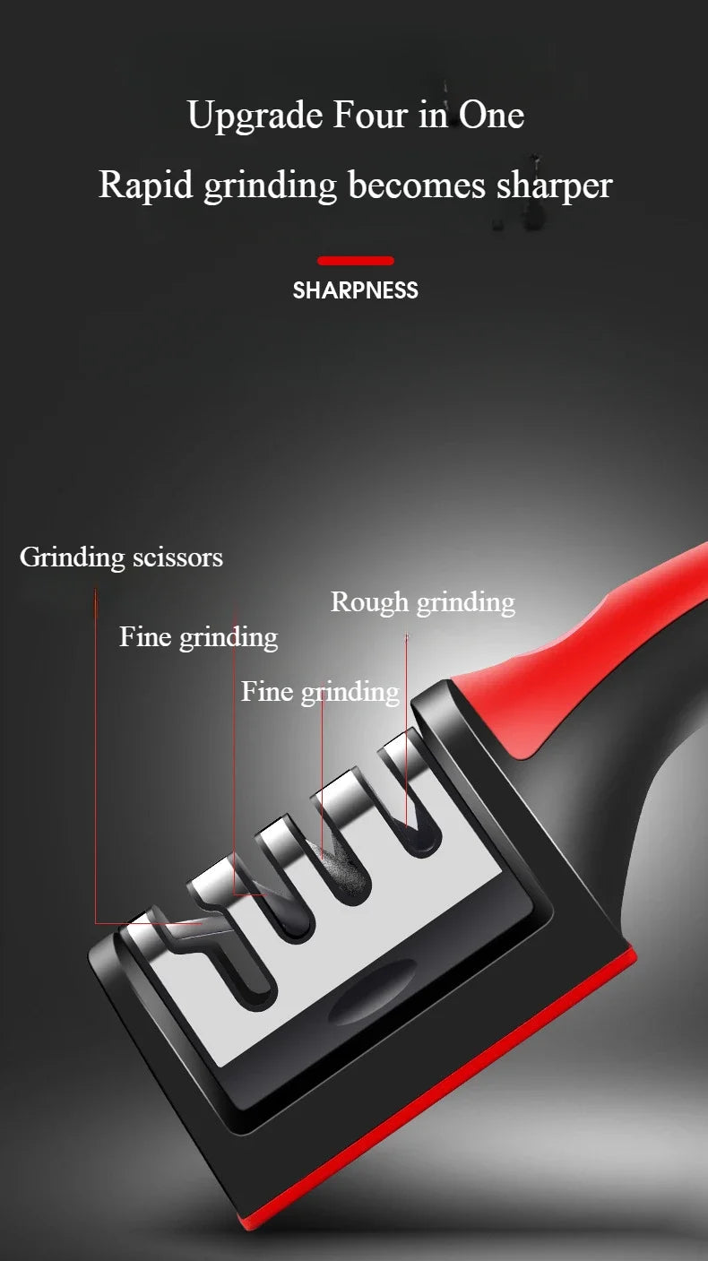 3/4 Segment Knife Sharpener Three-stage Cutting Knife Kitchen Multifunctional Handheld Fast Sharpening Stone  Kitchen Supplies