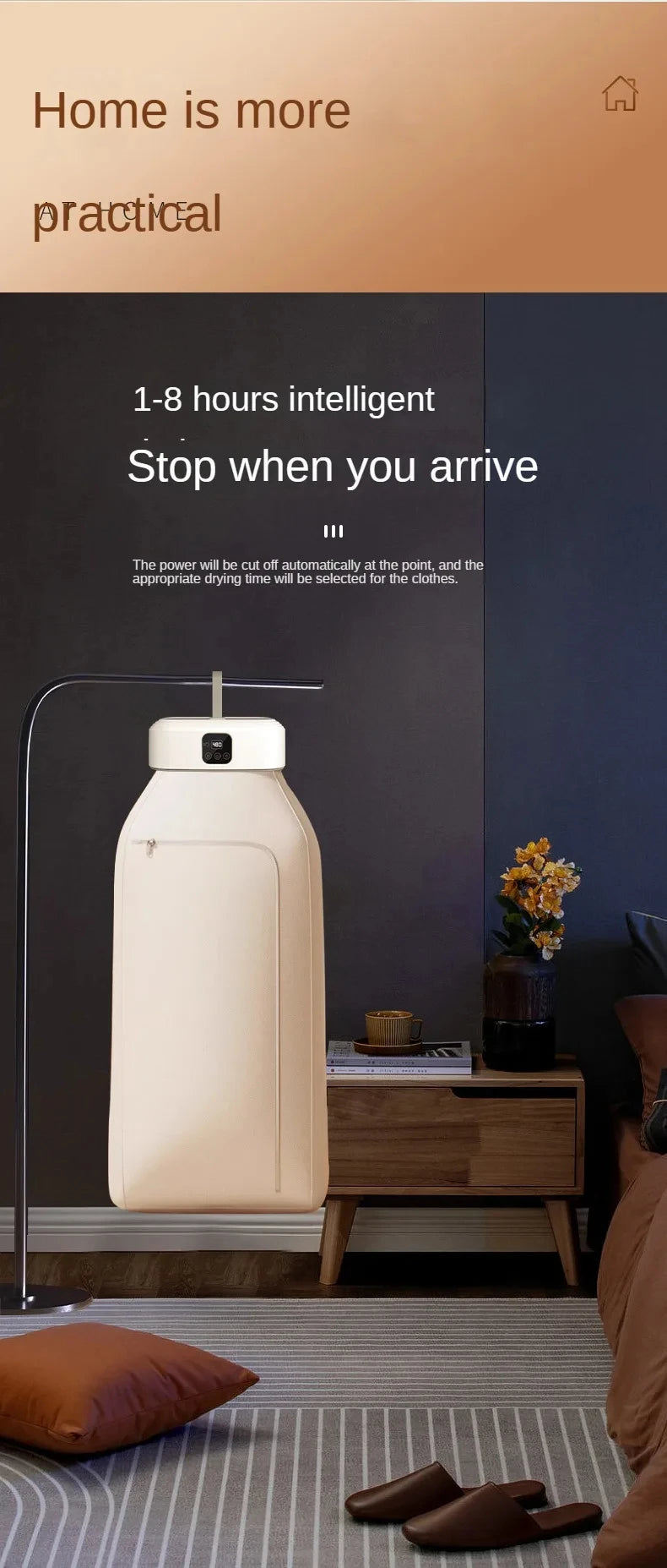 HOMEFISHMultifunctional Dryer Electric Clothes Home Cabinet Floor Machine Dryers Warm Air Dryer With Timing Home with Remote