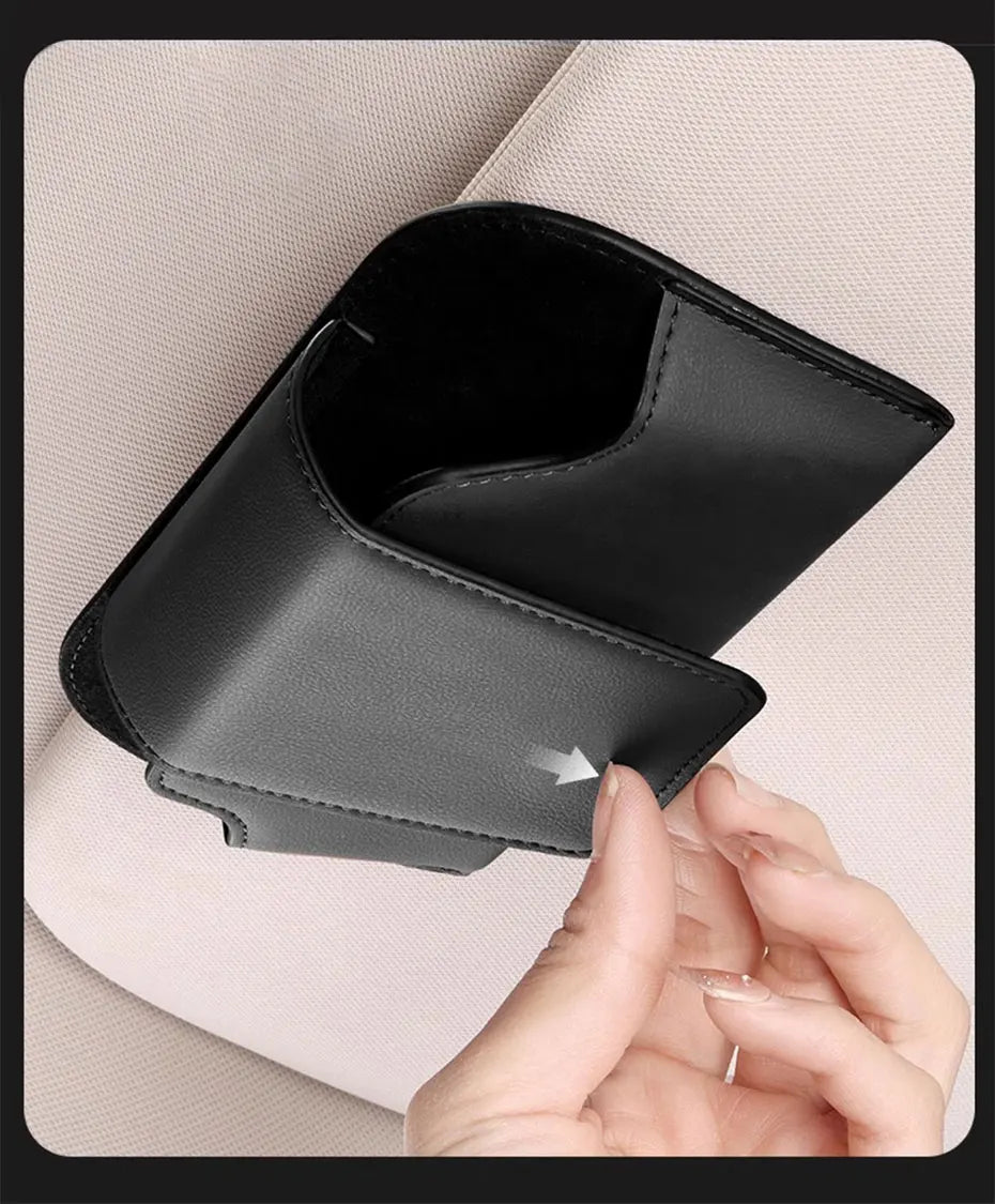 BLALION Car Glasses Case Auto Sun Visor Suede Glasses Holder Sunglasses Clip Card Ticket Holder Universal Interior Accessories