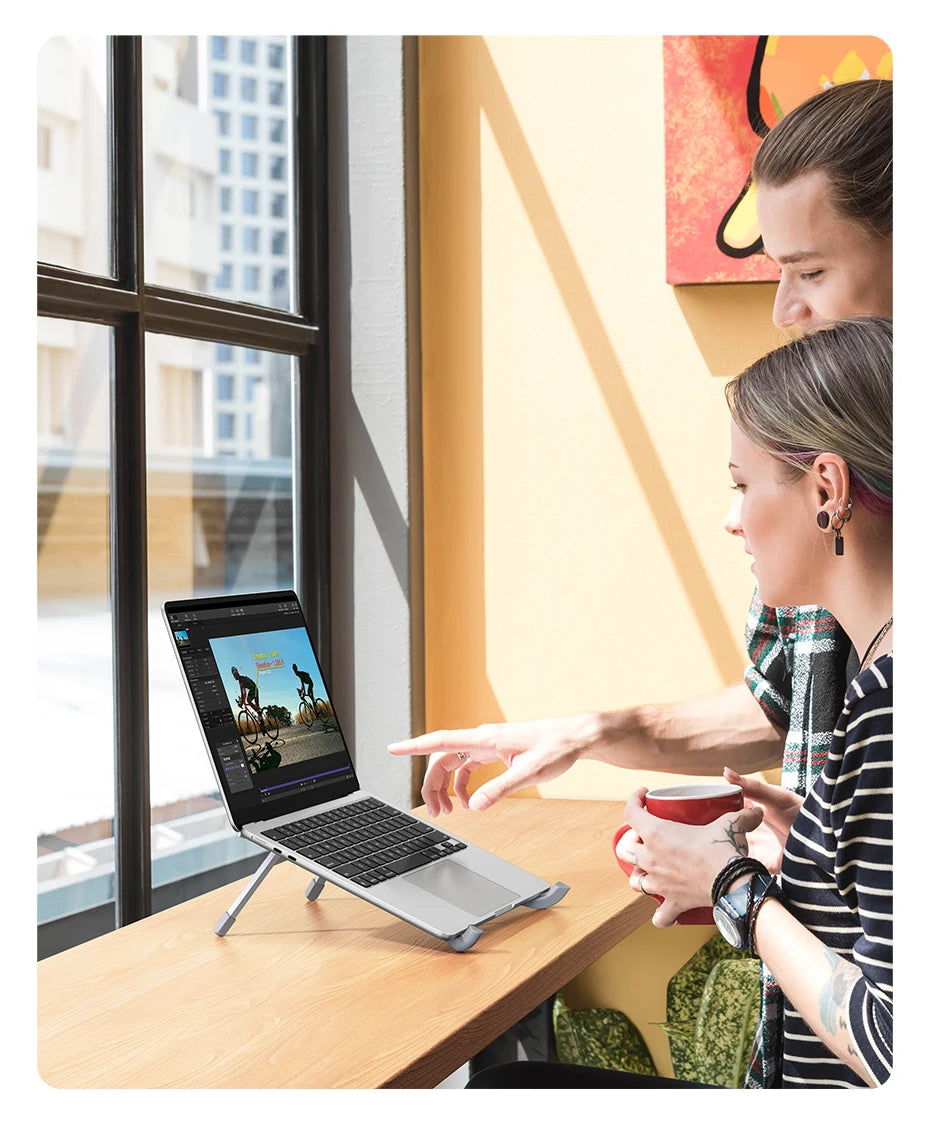UGREEN Laptop Stand For Macbook Pro Foldable Aluminum Vertical Notebook Stand Laptop Support Macbook Air Pro Tablet Phone Stand