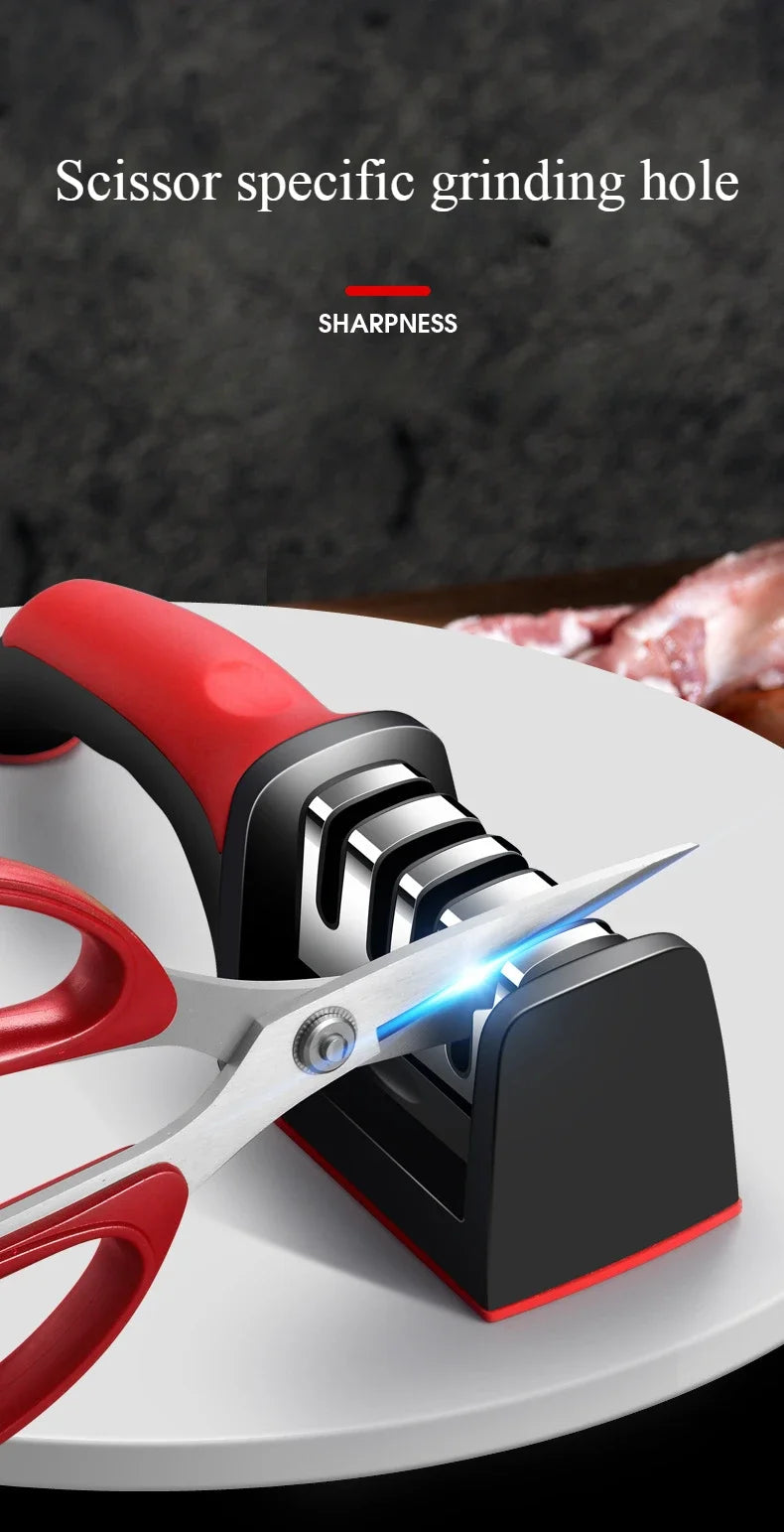 3/4 Segment Knife Sharpener Three-stage Cutting Knife Kitchen Multifunctional Handheld Fast Sharpening Stone  Kitchen Supplies