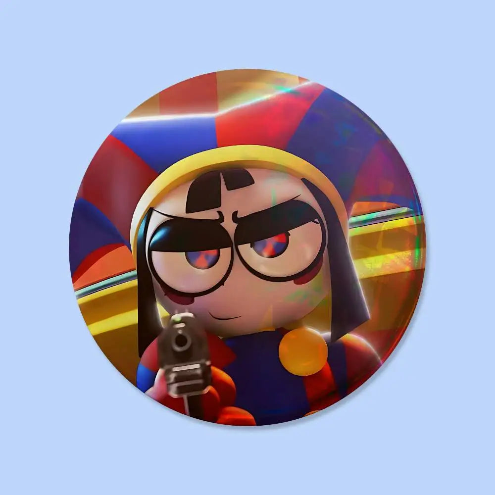 The A-Animated D-Digital Circus Badges 25 32 44 58 75 Mm Round Cosplay Pin Bag Decor Fans Collect Friends Gifts Brooch Souvenir
