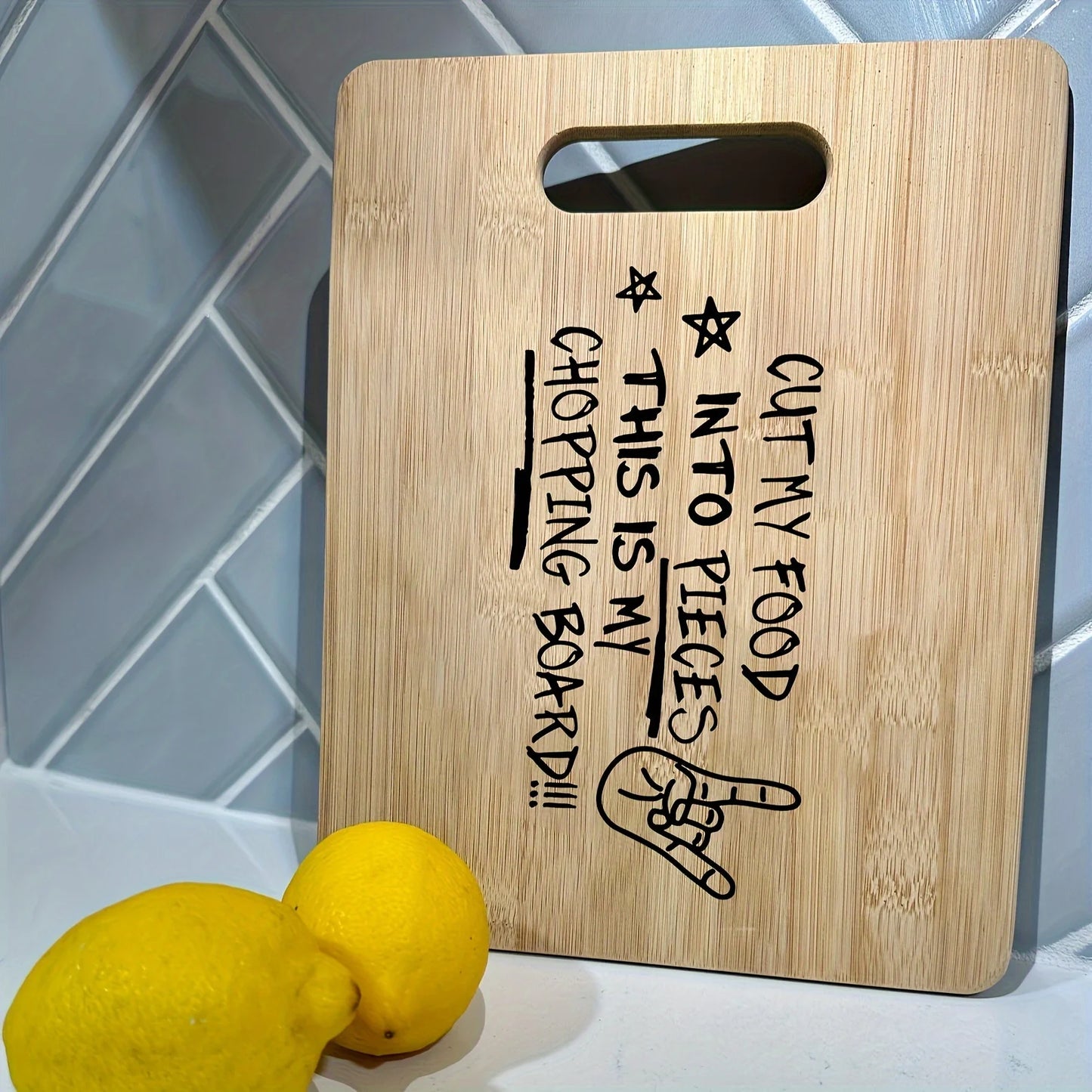 Cutting Board, Engraved Cutting Board, Cut My Food into Small Pieces Cutting Board, Laser Engraved Funny Bamboo Cutting Board