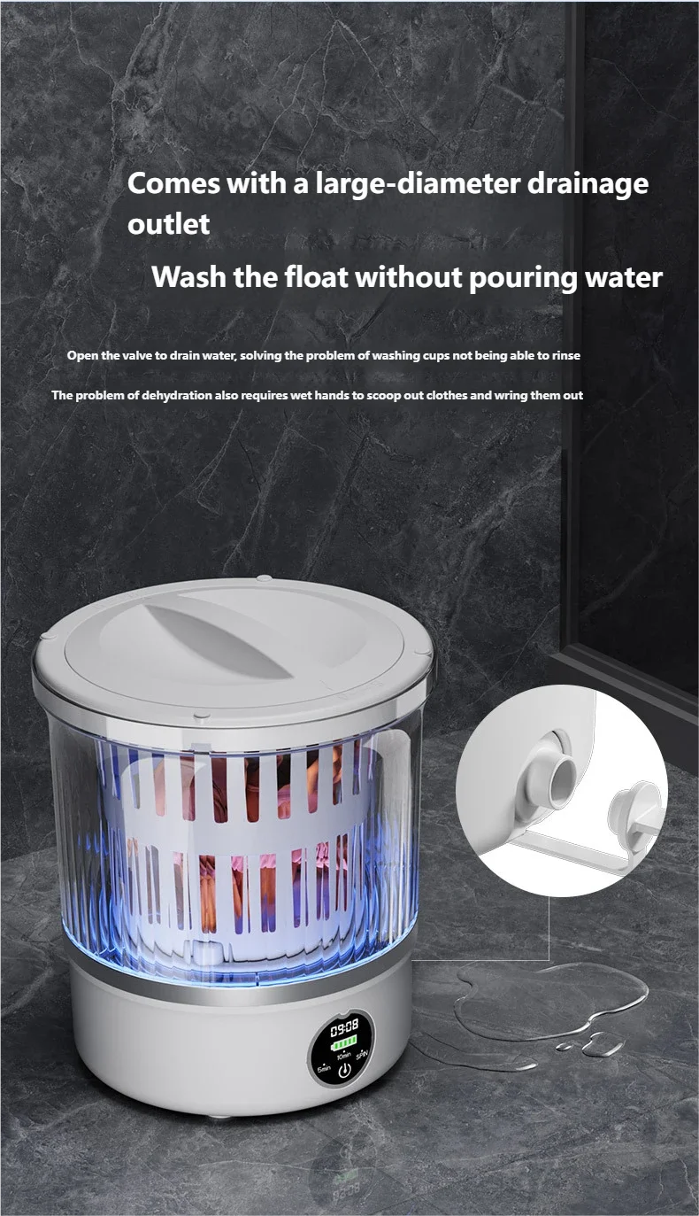 HOMEFISH Dehydrated Underwear Washing Machine Fully Automatic Dormitory Mini Mini Sock and Underwear Washing Machine