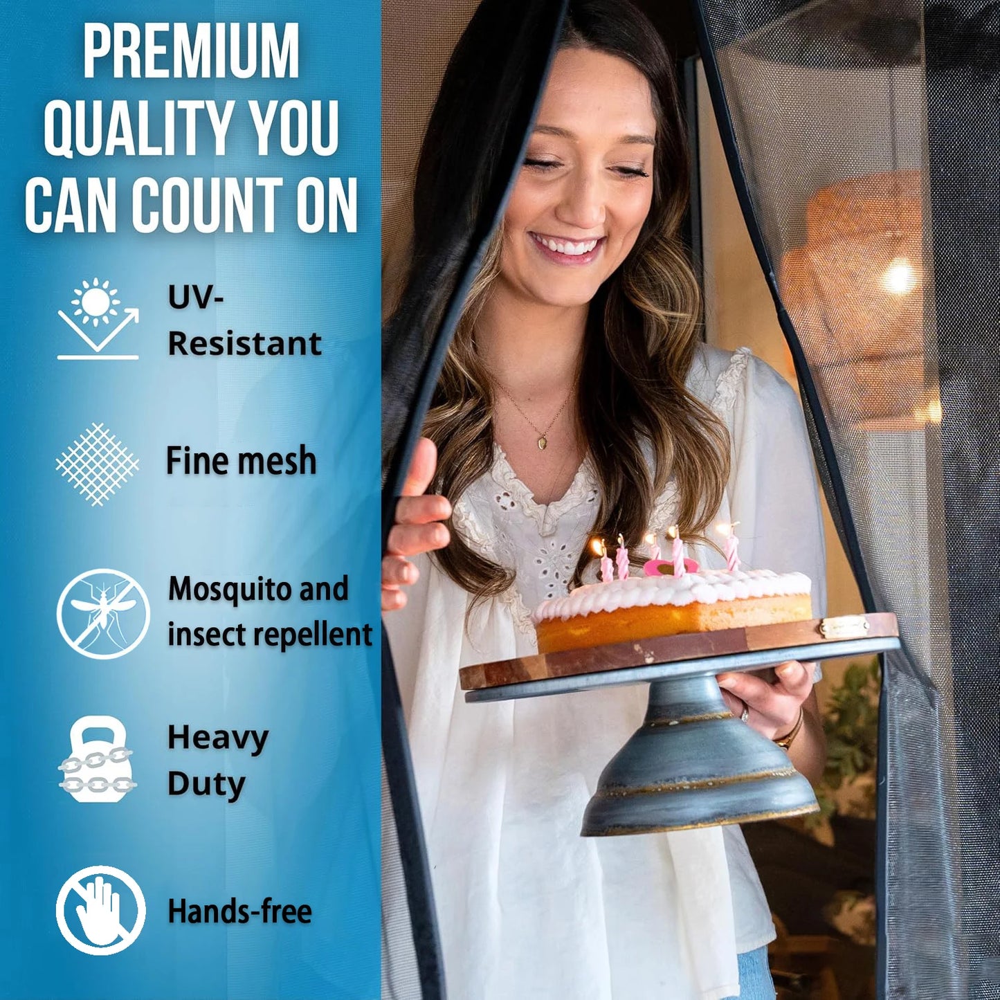 Magnetic screen door, hands-free mesh curtain, child and pet friendly, heavy-duty mosquito net, easy to install，Auto-Close