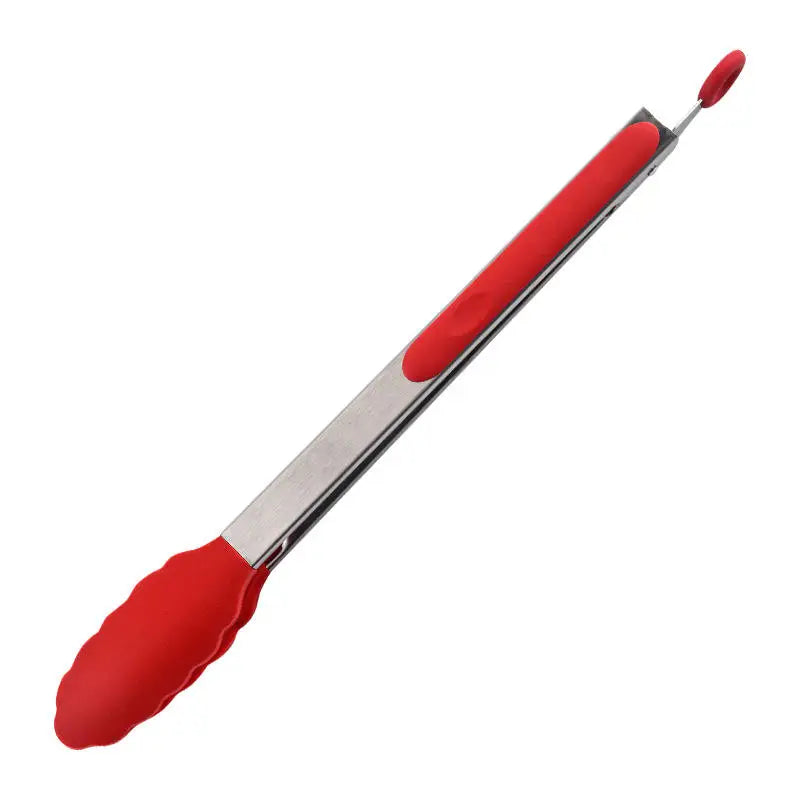 9 and 12 Inch Silicone Head Stainless Steel Bread and Salad Tongs Set Classic Novel Design for Everyday Dining for Restaurants
